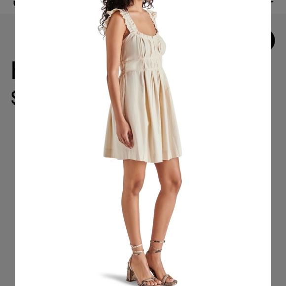 Steve Madden Harmony Oatmeal Flowy MiniDress Sz Small - Picture 5 of 8